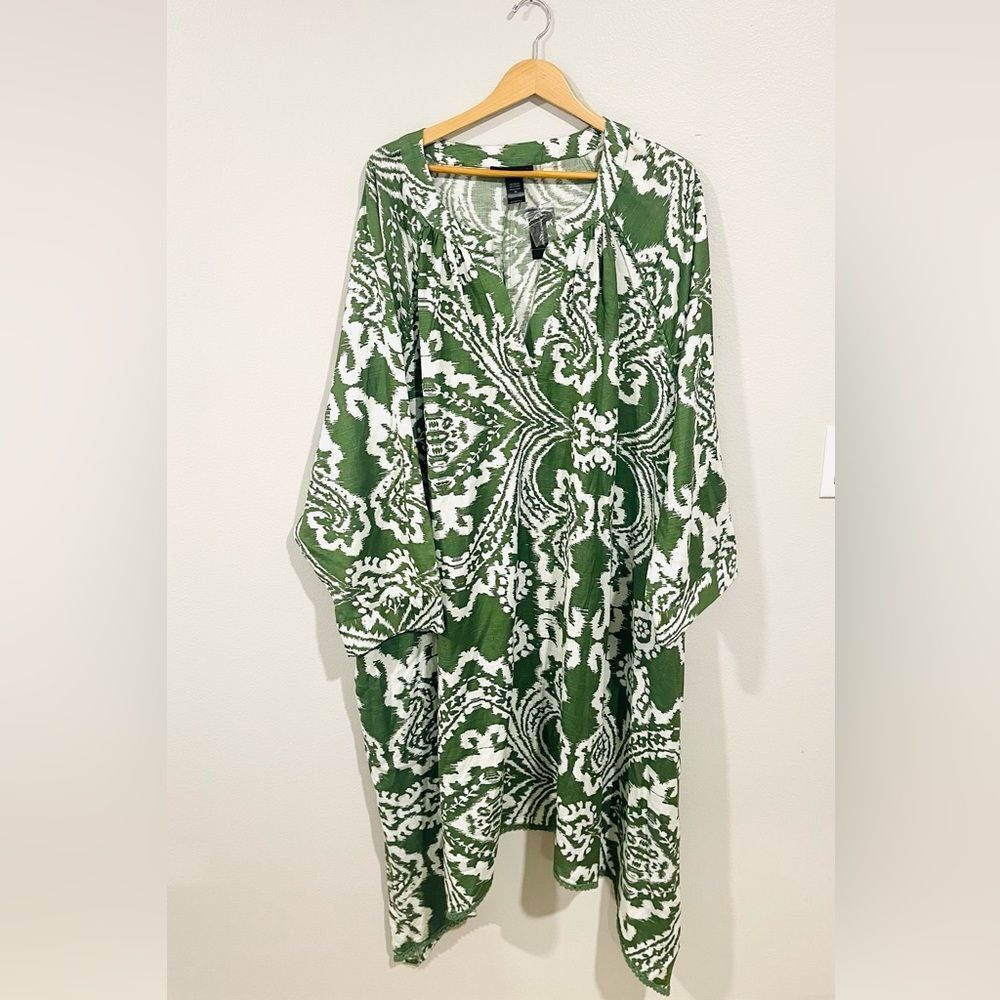 Ashley Stewart tunic dress NWT rayon cotton asymmetrical bohemian women’s 36